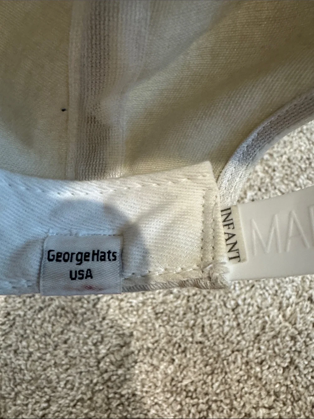George Hats Infant Two-Tone Canvas Cap in Cream and Tan